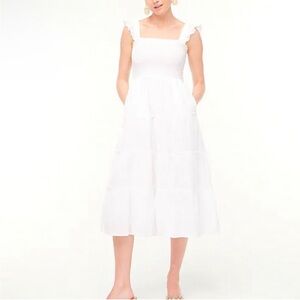 NWOT Jcrew Smocked tiered midi dress size small